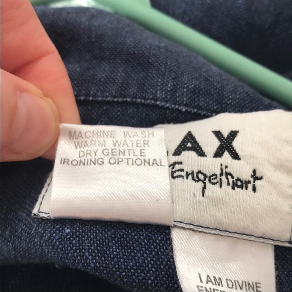 Flax Jeanne Engelhart Short Sleeve Linen Shirt Sm - Picture 7 of 7